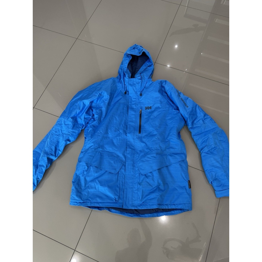Helly Hansen Men's XL Ski Snow Jacket Blue $550 Helly Tech Performance Primaloft